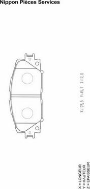 NPS T360A121 - Комплект спирачно феродо, дискови спирачки vvparts.bg