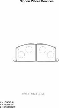 NPS T360A35 - Комплект спирачно феродо, дискови спирачки vvparts.bg