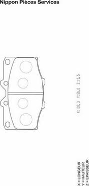 NPS T360A36 - Комплект спирачно феродо, дискови спирачки vvparts.bg