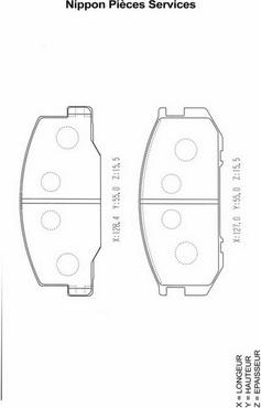 NPS T360A31 - Комплект спирачно феродо, дискови спирачки vvparts.bg