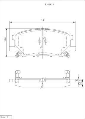 NPS T360A25 - Комплект спирачно феродо, дискови спирачки vvparts.bg