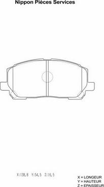 NPS T360A23 - Комплект спирачно феродо, дискови спирачки vvparts.bg