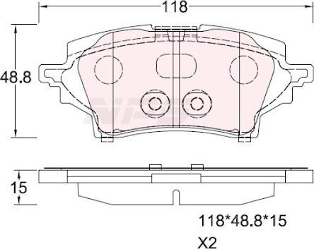 NPS T361A42 - Комплект спирачно феродо, дискови спирачки vvparts.bg