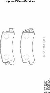 NPS T361A05 - Комплект спирачно феродо, дискови спирачки vvparts.bg