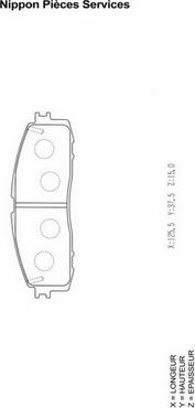 NPS T361A06 - Комплект спирачно феродо, дискови спирачки vvparts.bg