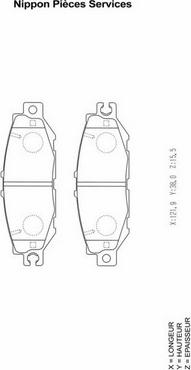 NPS T361A17 - Комплект спирачно феродо, дискови спирачки vvparts.bg