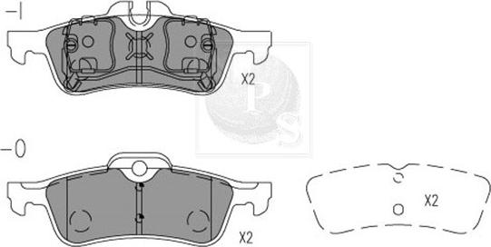 NPS T361A30 - Комплект спирачно феродо, дискови спирачки vvparts.bg