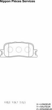 NPS T361A26 - Комплект спирачно феродо, дискови спирачки vvparts.bg