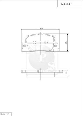 NPS T361A27 - Комплект спирачно феродо, дискови спирачки vvparts.bg