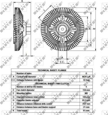 NRF 49552 - Съединител, вентилатор на радиатора vvparts.bg