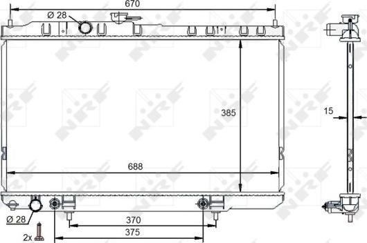 NRF 59100 - Радиатор, охлаждане на двигателя vvparts.bg