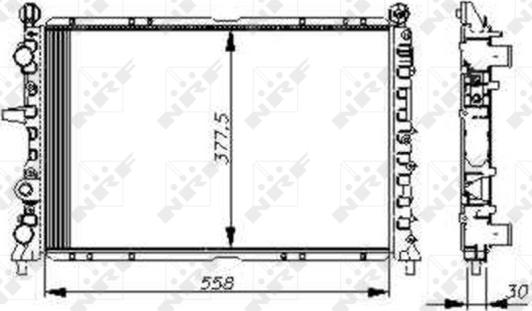 NRF 54502 - Радиатор, охлаждане на двигателя vvparts.bg