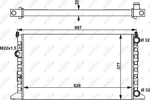 NRF 54657 - Радиатор, охлаждане на двигателя vvparts.bg