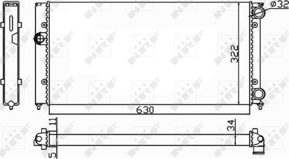 NRF 54664 - Радиатор, охлаждане на двигателя vvparts.bg