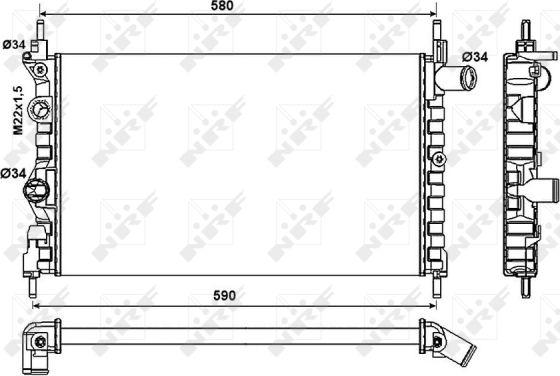 NRF 54682 - Радиатор, охлаждане на двигателя vvparts.bg