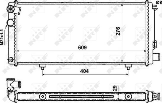 NRF 54628 - Радиатор, охлаждане на двигателя vvparts.bg