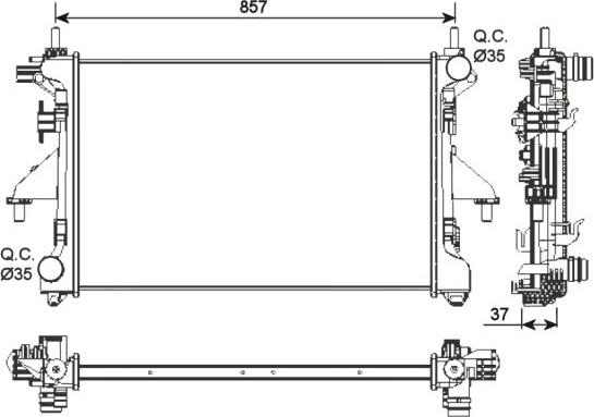 NRF 54202 - Радиатор, охлаждане на двигателя vvparts.bg