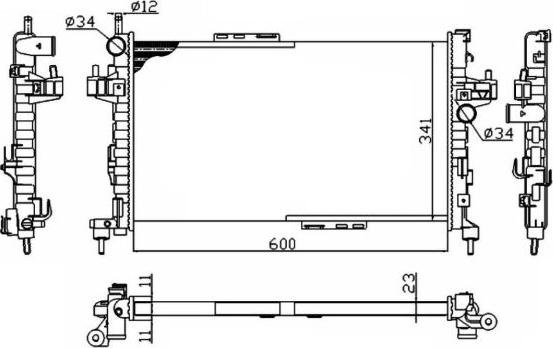 NRF 54753A - Радиатор, охлаждане на двигателя vvparts.bg