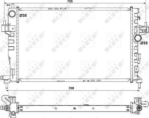 NRF 54753 - Радиатор, охлаждане на двигателя vvparts.bg