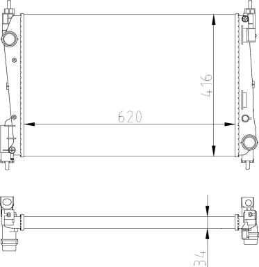 NRF 54752A - Радиатор, охлаждане на двигателя vvparts.bg