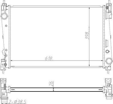 NRF 550005 - Радиатор, охлаждане на двигателя vvparts.bg