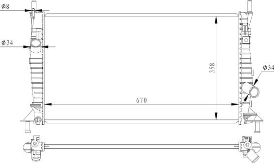 NRF 550014 - Радиатор, охлаждане на двигателя vvparts.bg