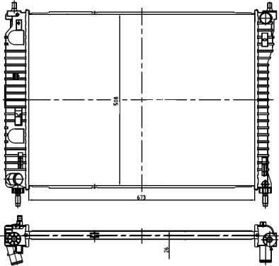 NRF 550013 - Радиатор, охлаждане на двигателя vvparts.bg