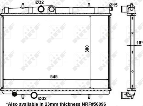 NRF 56095 - Радиатор, охлаждане на двигателя vvparts.bg