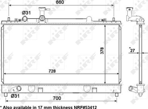 NRF 56063 - Радиатор, охлаждане на двигателя vvparts.bg