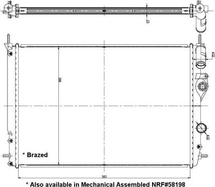 NRF 56158 - Радиатор, охлаждане на двигателя vvparts.bg