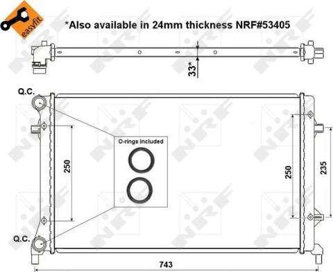 NRF 56153 - Радиатор, охлаждане на двигателя vvparts.bg