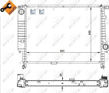 NRF 509558 - Радиатор, охлаждане на двигателя vvparts.bg