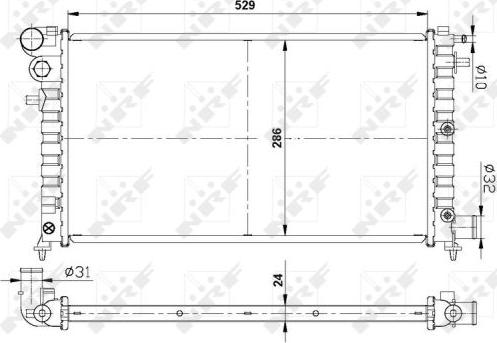 NRF 509502 - Радиатор, охлаждане на двигателя vvparts.bg