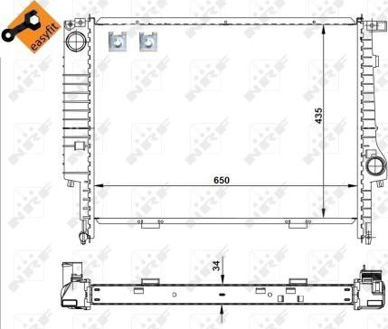 NRF 509588 - Радиатор, охлаждане на двигателя vvparts.bg