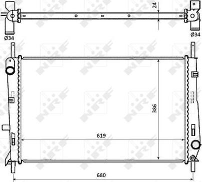 NRF 509528 - Радиатор, охлаждане на двигателя vvparts.bg