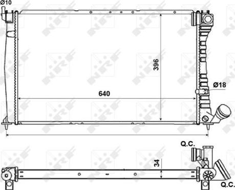 NRF 509601 - Радиатор, охлаждане на двигателя vvparts.bg