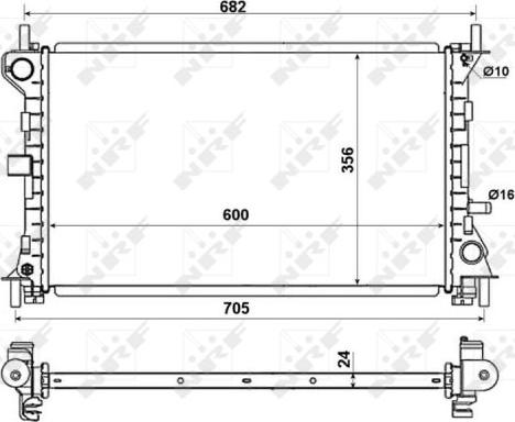 NRF 509638 - Радиатор, охлаждане на двигателя vvparts.bg