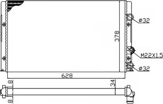 NRF 50457A - Радиатор, охлаждане на двигателя vvparts.bg