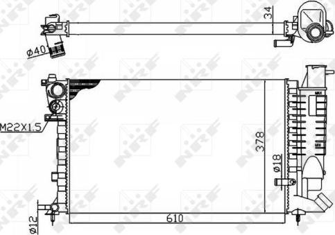 NRF 50475 - Радиатор, охлаждане на двигателя vvparts.bg