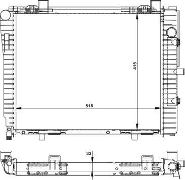 NRF 50593 - Радиатор, охлаждане на двигателя vvparts.bg