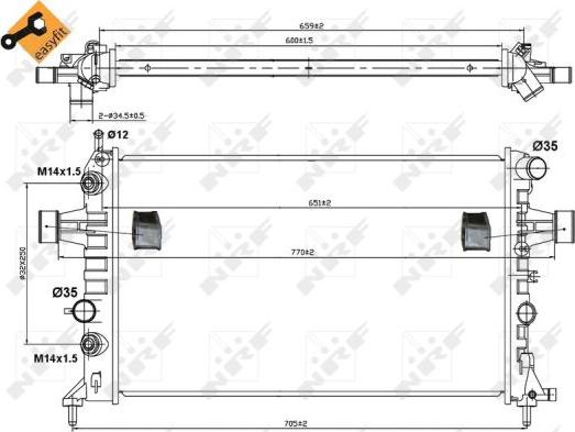 NRF 50562 - Радиатор, охлаждане на двигателя vvparts.bg