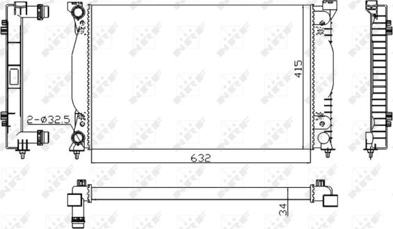 NRF 50539A - Радиатор, охлаждане на двигателя vvparts.bg