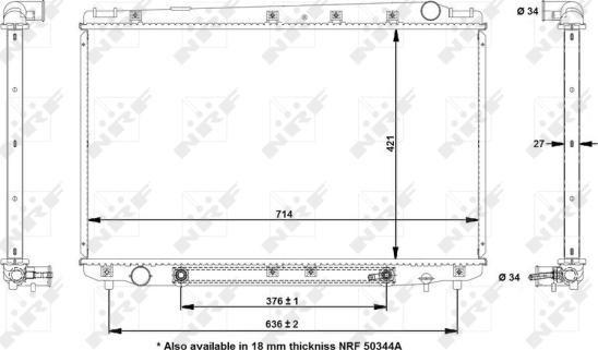 NRF 50344 - Радиатор, охлаждане на двигателя vvparts.bg