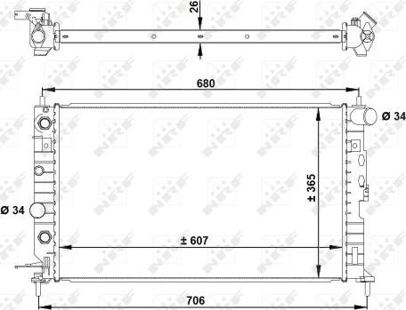 NRF 50219A - Радиатор, охлаждане на двигателя vvparts.bg