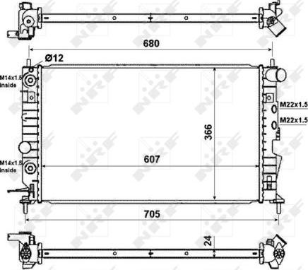 NRF 50219 - Радиатор, охлаждане на двигателя vvparts.bg