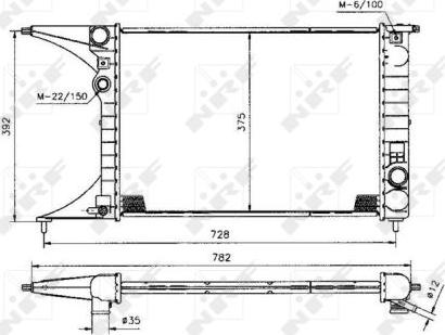 NRF 50222 - Радиатор, охлаждане на двигателя vvparts.bg