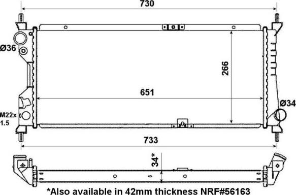 NRF 507522 - Радиатор, охлаждане на двигателя vvparts.bg