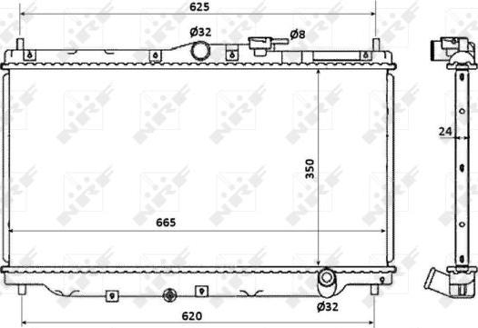 NRF 507722 - Радиатор, охлаждане на двигателя vvparts.bg