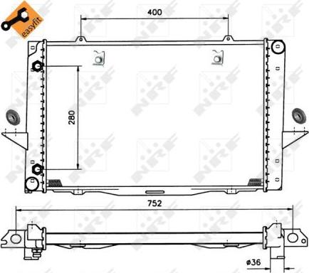 NRF 519509 - Радиатор, охлаждане на двигателя vvparts.bg