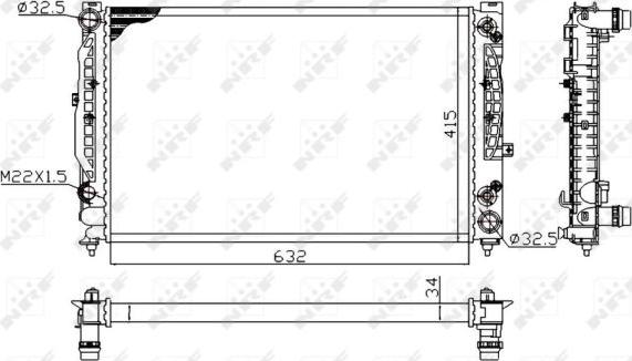 NRF 519504A - Радиатор, охлаждане на двигателя vvparts.bg